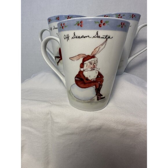 4 Tracy Porter Coffee Mug Cup Off Season Santa Christmas United States Flag 12oz - Picture 4 of 10